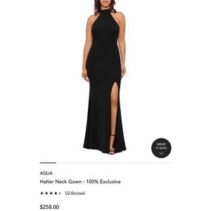 Aqua Women’s Black Halter Neck Sleeveless Maxi Dress Size 10